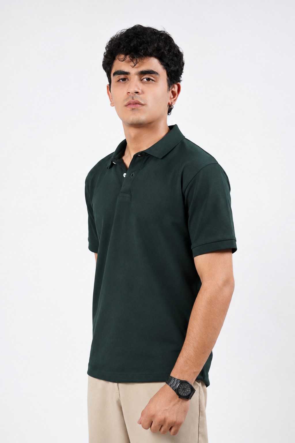 Dark Green Zip Polo