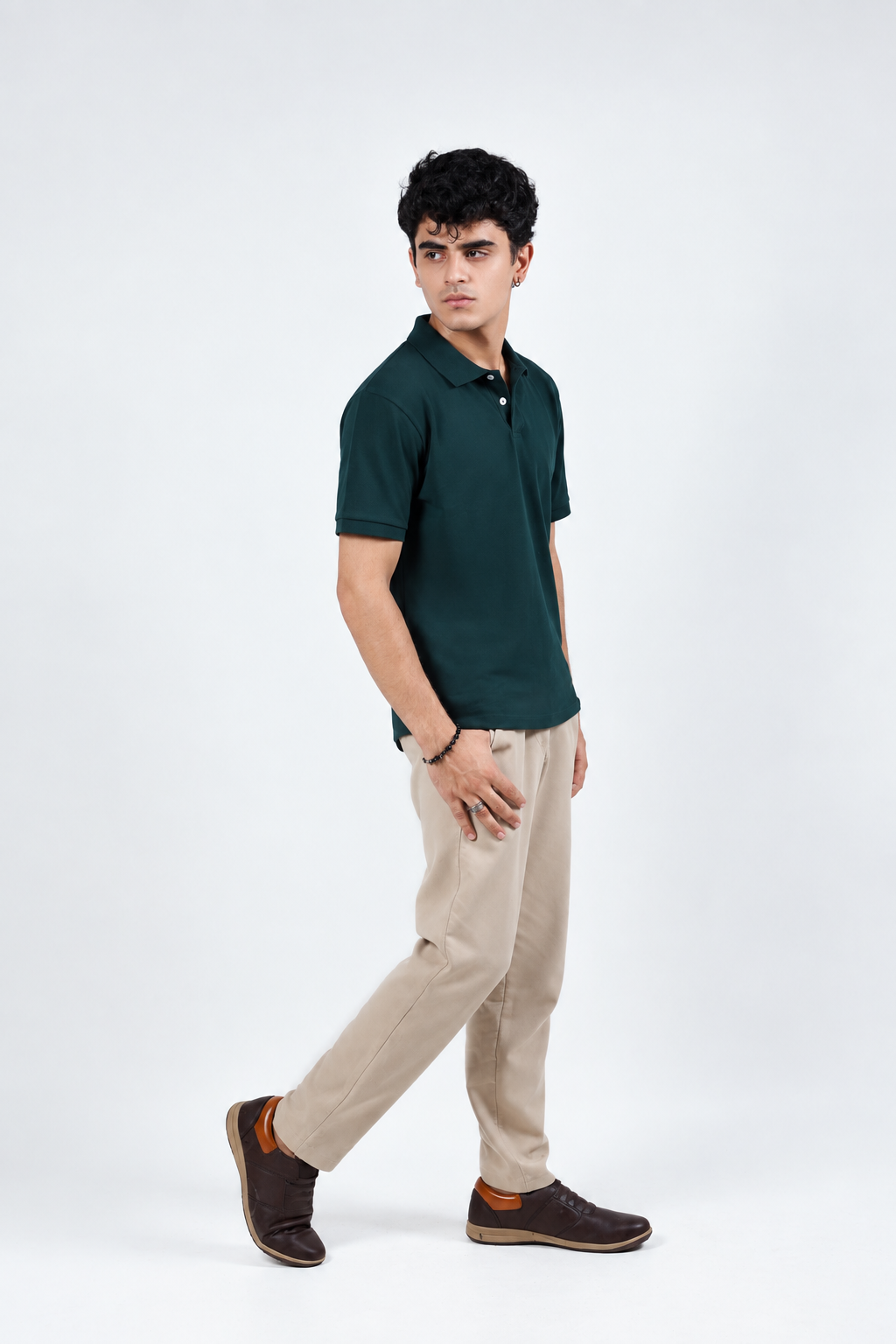 Dark Green Zip Polo