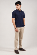 Navy Drop Needle Polo