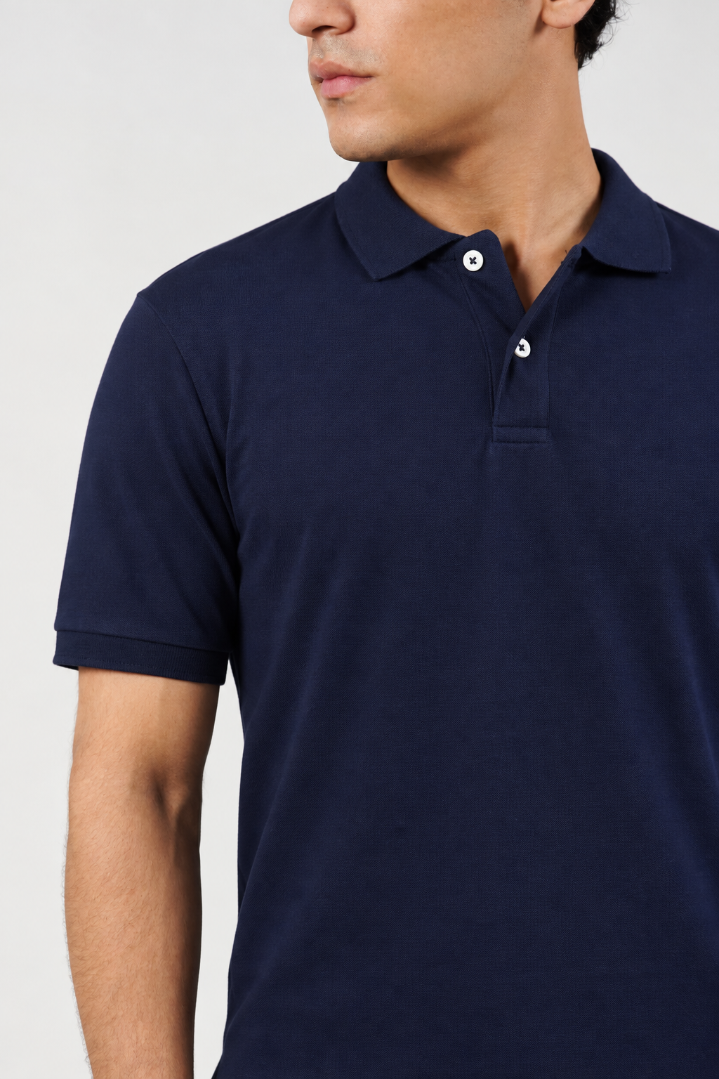 Navy Drop Needle Polo